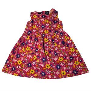 Honors 90s Vintage infant Girl Colorful‎ Floral Print Summer Dress